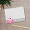 Cute Cartoon Owl - Pink and Grey Custom Name