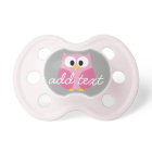 Cute Cartoon Owl - Pink and Grey Script Name