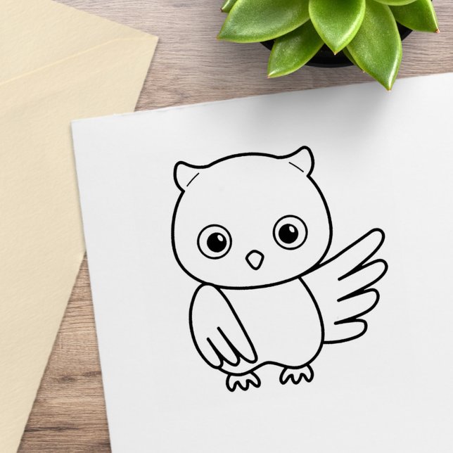 Cute Cartoon Owl Rubber Stamp (Creator Uploaded)