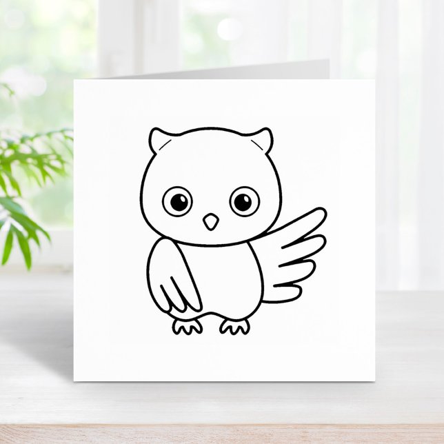 Cute Cartoon Owl Rubber Stamp (Creator Uploaded)