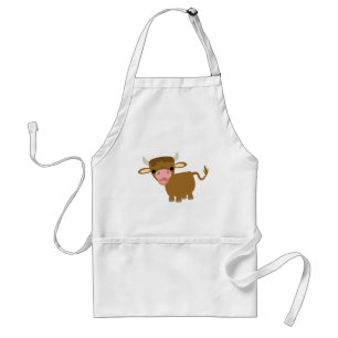 Cute Cartoon Ox coocking apron