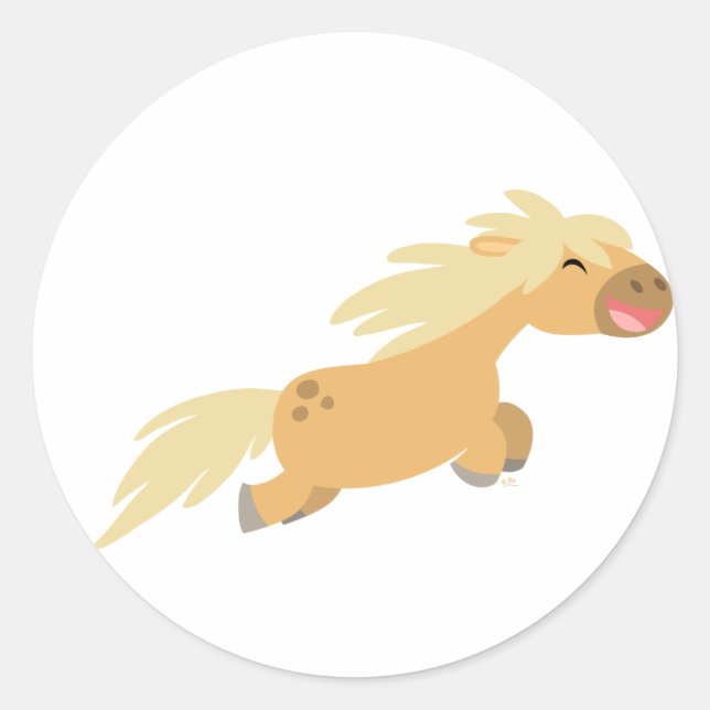 Cute Cartoon Palomino Pony sticker (Front)
