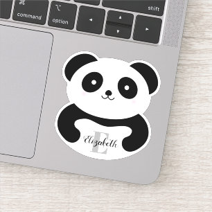 Cute Cartoon Panda Bear Monogram Name