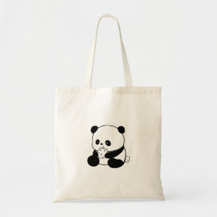Cute Cartoon Panda Illustration Tote Bag