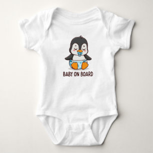 Cute Cartoon Penguin "Baby on Board" Car Decal Baby Bodysuit