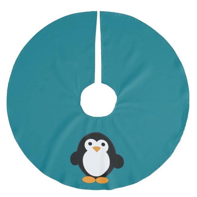 Cute Cartoon Penguin Brushed Polyester Tree Skirt (Front)