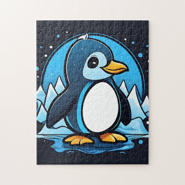Cute Cartoon Penguin Cold Jigsaw Puzzle (Vertical)