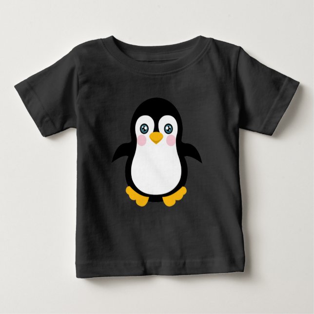 Cute Cartoon Penguin Design Baby T-Shirt (Front)