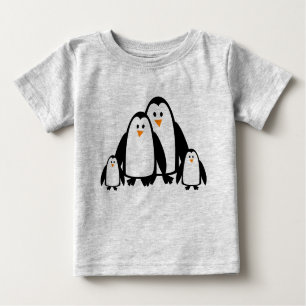 Cute Cartoon Penguin Family Baby T-Shirt