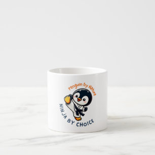 Cute Cartoon Penguin Karate Martial Arts Espresso Cup