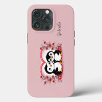 Cute Cartoon Penguin Lovers Heart Valentine’s Day