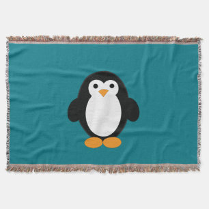 Cute Cartoon Penguin Throw Blanket