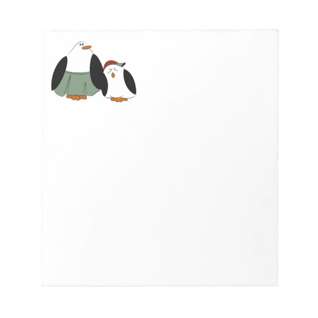 Cute Cartoon Penguins Notepad (Front)