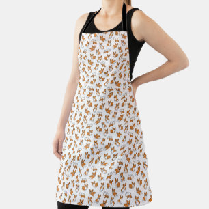 cute cartoon pet dog corgis pattern apron