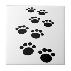 Cute Cartoon Pet Paw Trail Ceramic Tile