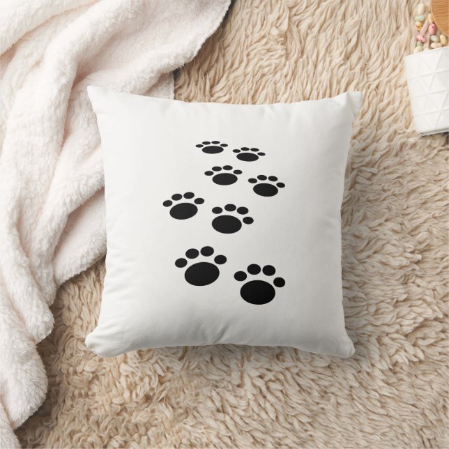 Cute Cartoon Pet Paw Trail Cushion (Blanket)