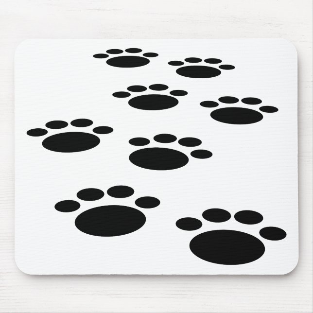 Cute Cartoon Pet Paw Trail Mouse Pad (Front)