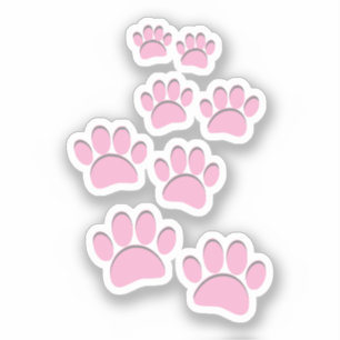 Cute Cartoon Pet Paw Trail Pink