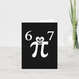 Cute Cartoon Pi Math Pun - Period 6 7 Clroom Humou Card
