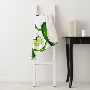 Cute Cartoon Pickle Character Fleece Blanket