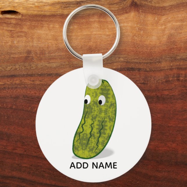 Cute Cartoon Pickle Drawing Key Ring (Front)