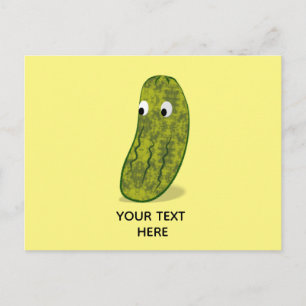 Cute Cartoon Pickle Drawing Postcard