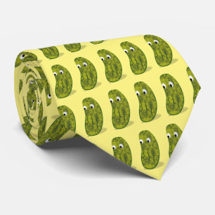 Cute Cartoon Pickle Drawing Tie