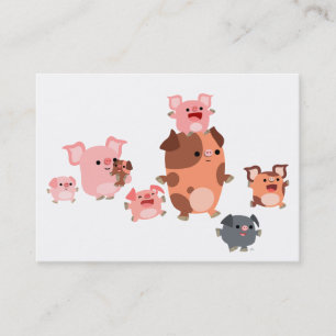 Cute Cartoon Pig Family ACEO/Business Card