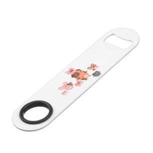 Cute Cartoon Pig Family Bottle Opener