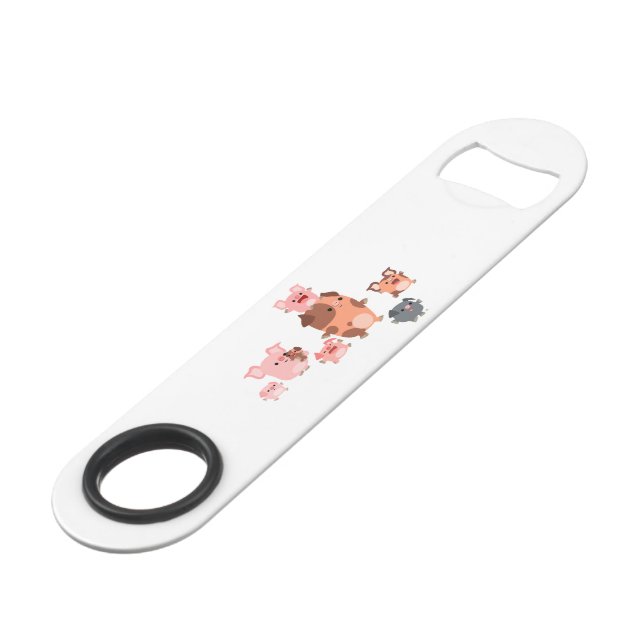 Cute Cartoon Pig Family Bottle Opener (Front Angled)