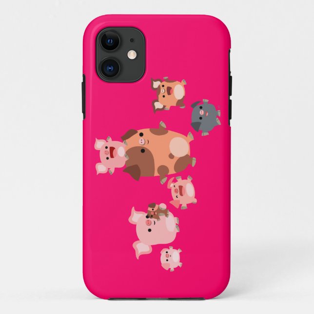 Cute Cartoon Pig Family iPhone 5/5S Case (Back)