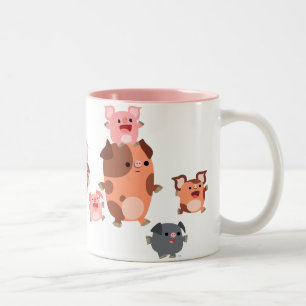 Cute Cartoon Pig Family  Mug