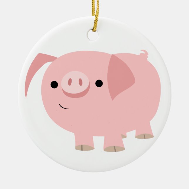 Cute Cartoon Pig Ornament (Front)