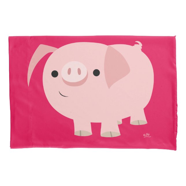 Cute Cartoon Pig Pillowcase (Front)