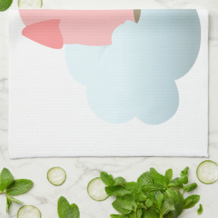 Cute Cartoon Pig Reader on Cloud Kitchen Towel