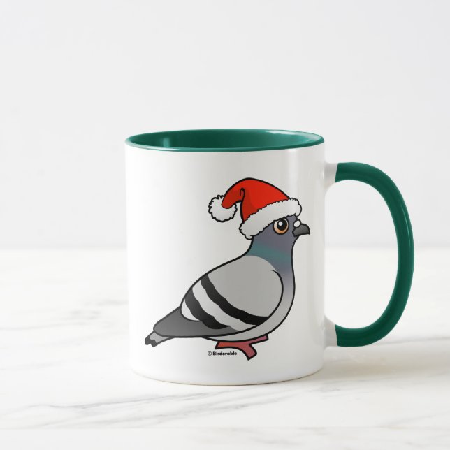 Cute Cartoon Pigeon Santa Mug (Right)