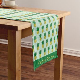 Cute Cartoon Pineapple Tropical Hawaiian Pattern Short Table Runner