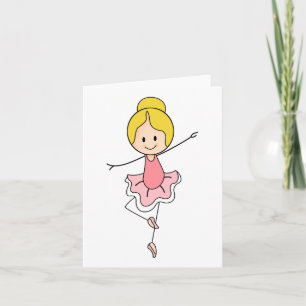 Cute Cartoon Pink Ballerina Generic Any Use Card