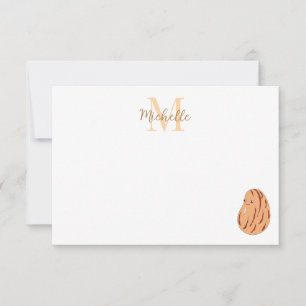 Cute Cartoon Pinto Bean Personalised Monogram Card