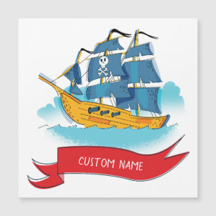 Cute Cartoon Pirate Ship Custom text