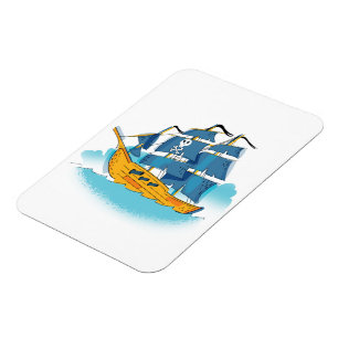 Cute Cartoon Pirate Ship Magnet
