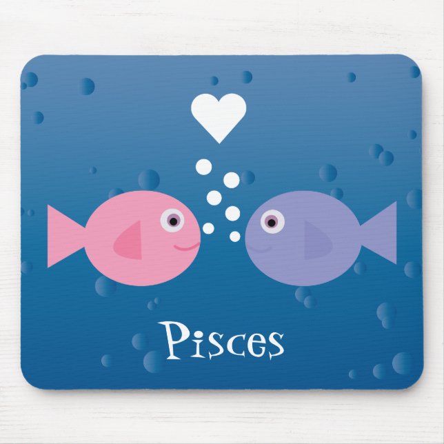 Cute Cartoon Pisces Fish Custom Mouse Pad (Front)