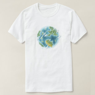 Cute Cartoon Planet Earth Eco-Friendly  T-Shirt