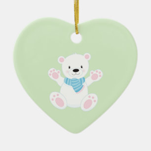 Cute Cartoon Polar Bear Ceramic Tree Decoration