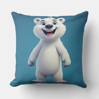 Cute Cartoon Polar Bear Character  Cushion
