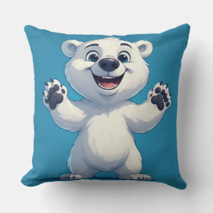Cute Cartoon Polar Bear Character Cushion