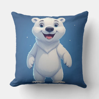 Cute Cartoon Polar Bear Character  Cushion