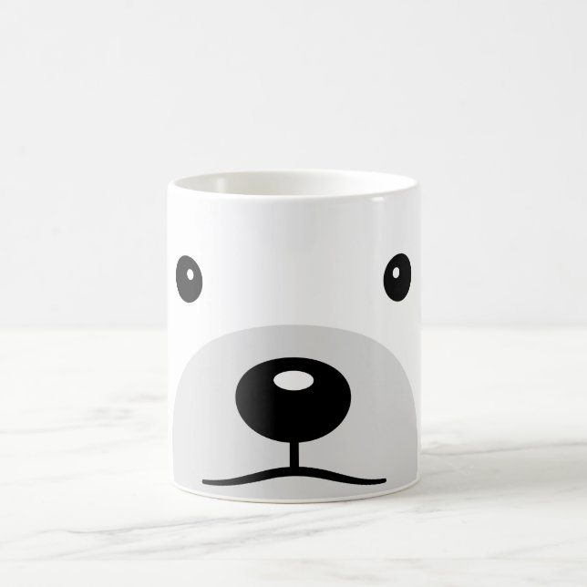 Cute Cartoon Polar Bear Coffee Mug (Center)