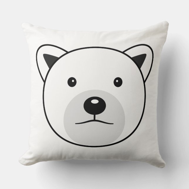 Cute Cartoon Polar Bear Cushion (Front)