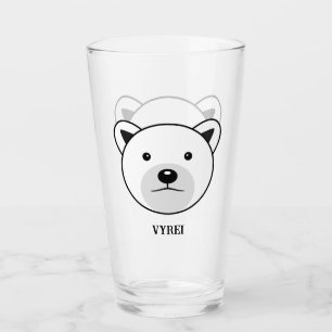 Cute Cartoon Polar Bear Glass